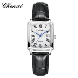 CHENXI 079A Fashion Couple Quartz Watches Casual Retro Clocks Calendar Waterproof Leather Strap Classic Men Women Wristwatch