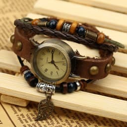 Ladies Designer Vintage Genuine Leather Women Bracelet Watches Brown Retro Roma Quartz Clock Fashion Small Female Wristwatches