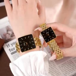 Men Watch Business Simple Square Couple Watches Waterproof Stainless Steel Premium Ultra Thin Women Fashion Quartz Wristwatches