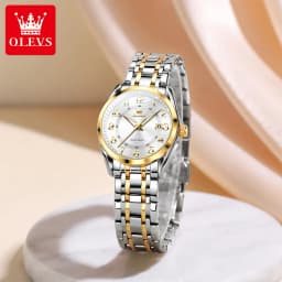 OLEVS 3666 Couple Watch Luxury Brand Quartz Watch Waterproof Watch Lover Gift Night Light Classic Date Week Clock His Her Watch