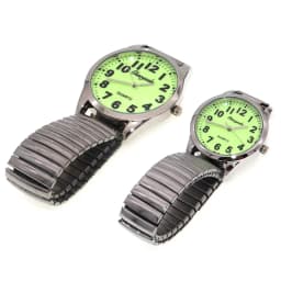 Elastic Elastic Band Quartz Couple Fashion Pair Watch Elderly Large Dial Pointer Digital Surface Men's Watch For Men Women