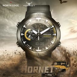 NORTH EDGE HORNET New Digital Watch Men's Sports Watches Dual Time Alarm Clock