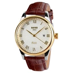 SKMEI 9058 Time Leather Strap Sports Waterproof Wristwatches Date Clock Lovers Quartz Women Men Watch Love Witness Reloj Hombre