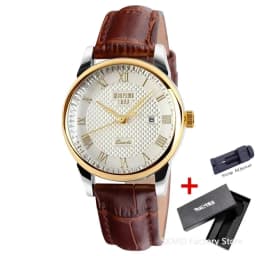 SKMEI 9058 Time Leather Strap Sports Waterproof Wristwatches Date Clock Lovers Quartz Women Men Watch Love Witness Reloj Hombre