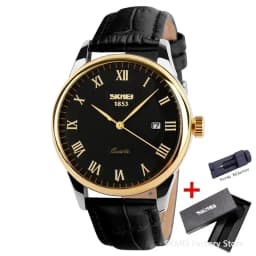 SKMEI 9058 Time Leather Strap Sports Waterproof Wristwatches Date Clock Lovers Quartz Women Men Watch Love Witness Reloj Hombre