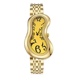 Luxury Quartz Men's Watch Vintage Cash Creative Melting Twisted Watches for Women Irregular Case Leather Y2K Ins Style Watch