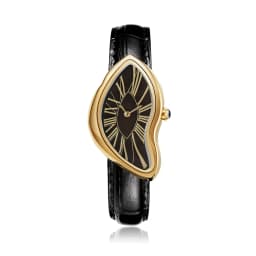 Luxury Quartz Men's Watch Vintage Cash Creative Melting Twisted Watches for Women Irregular Case Leather Y2K Ins Style Watch