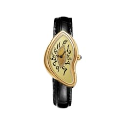 Luxury Quartz Men's Watch Vintage Cash Creative Melting Twisted Watches for Women Irregular Case Leather Y2K Ins Style Watch