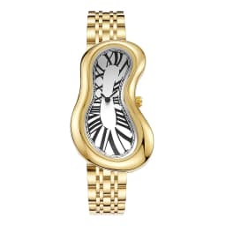 Luxury Quartz Men's Watch Vintage Cash Creative Melting Twisted Watches for Women Irregular Case Leather Y2K Ins Style Watch