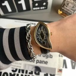 Luxury Quartz Men's Watch Vintage Cash Creative Melting Twisted Watches for Women Irregular Case Leather Y2K Ins Style Watch