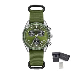 MEGIR Chronograph Canvas Strap Men Sport Quartz Watches Waterproof Calendar Casual Wristwatch with 24-hour Relogio Masculino