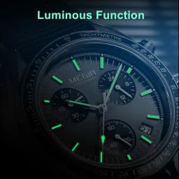 MEGIR Chronograph Canvas Strap Men Sport Quartz Watches Waterproof Calendar Casual Wristwatch with 24-hour Relogio Masculino