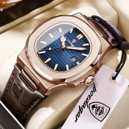 POEDAGAR Business Men's Watch Date Waterproof Luminous Luxury Men Clock High Quality Leather Quartz Square Watches For Man Reloj