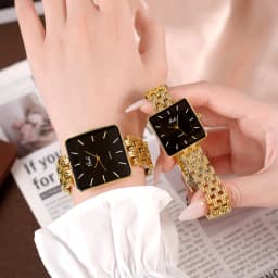 Men Watch Business Simple Square Couple Watches Waterproof Stainless Steel Premium Ultra Thin Women Fashion Quartz Wristwatches
