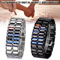 Couple Watches Binary Led Digital Quartz Wrist Watch Fashion Men's Watches Gift For Father's Day Binary Clock Binary Watch