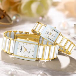 CHENXI 104A Fashion Couple Watches Rectangle Quartz Watch for Women Men Lovers Simulated-Ceramics Relojes Para Damas Reloj Mujer