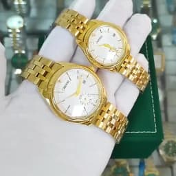 CHENXI Luxury Brand Casual Couple Watch Golden Stainless Steel Quartz Watch for Men's and Women's Waterproof Luminous Wristwatch