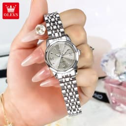 OLEVS 9998 Quartz Couple Watches Original Rhombus Mirror Waterproof Dress Wristwatch Luminous Date Fashion Watch For Men Women