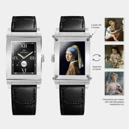 Reverso Style Flip Watch Quartz Wristwatch Vintage Square Genuine Leather Strap Unisex Gift Reverse Flip Watches Gorman 9200