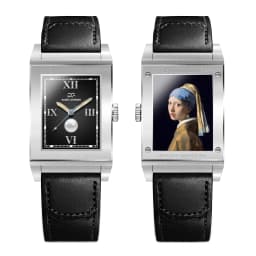 Reverso Style Flip Watch Quartz Wristwatch Vintage Square Genuine Leather Strap Unisex Gift Reverse Flip Watches Gorman 9200