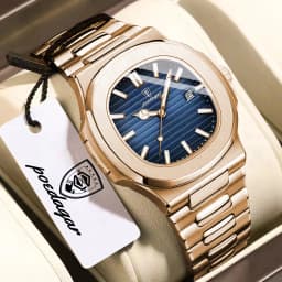 POEDAGAR Casual Couple Watch Waterproof Luminous Date Stainless Steel Love Wristwatch Square Quartz Watches for Boyfriend Reloj