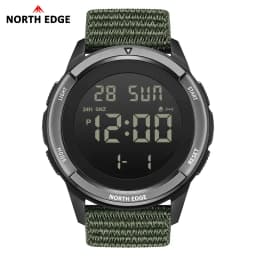 NORTH EDGE TERRAX Outdoor sports waterproof round large characters luminous alarm calendar super long standby electronic watch