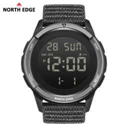 NORTH EDGE TERRAX Outdoor sports waterproof round large characters luminous alarm calendar super long standby electronic watch