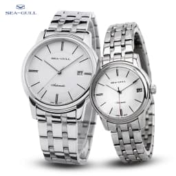 Seagull Classic Fashion Couple Watches Luxury Men Women Business Casual Leather Automatic Mechanical Watch Luxury Wristwatch 405