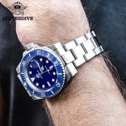 ADDIESDIVE Stainless Steel Watch Men's European and American Business Casual Quartz Watch 200M Waterproof Outdoor Analog Watches