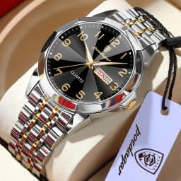 POEDAGAR Top Fashion Watches For Couple Waterproof Date Week Couple's Watches Quartz Stainless Steel Couple Watch Lovers Set+Box