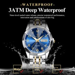 POEDAGAR Top Fashion Watches For Couple Waterproof Date Week Couple's Watches Quartz Stainless Steel Couple Watch Lovers Set+Box
