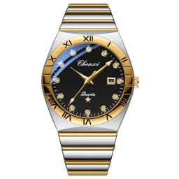 CHENXI Fashion Luxury Couple Quartz Watch Waterproof Glow Luminous Date Week Function Durable Comfortable Wristwatch for Lovers