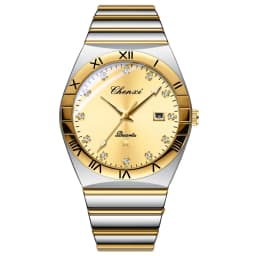 CHENXI Fashion Luxury Couple Quartz Watch Waterproof Glow Luminous Date Week Function Durable Comfortable Wristwatch for Lovers
