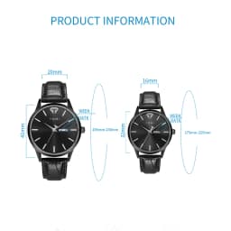 TOMI Two-Piece Casual Minimalist Men's And Women's Couple Watch Luxury Circular Large Dial Calendar Quartz Watch Clock Gift
