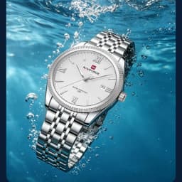 NAVIFORCE Quartz Lover Watches Calendar Display 3ATM Waterproof Stainless Steel Strap Fashion Luxury Wristwatch for Couple Gifts