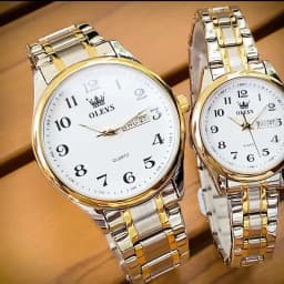 OLEVS New Fashion Couple Watch for Men Women Luxury Stainless Steel Waterproof Quartz Watches Week Calendar Lovers Wristwatch