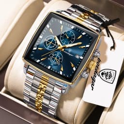 POEDAGAR Fashion Love Wristwatch Chronograph Date Stainless Steel Men Clock For Husband Waterproof Luminous Men's Quartz Watches