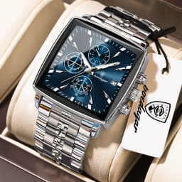 POEDAGAR Fashion Love Wristwatch Chronograph Date Stainless Steel Men Clock For Husband Waterproof Luminous Men's Quartz Watches