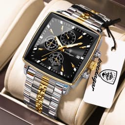 POEDAGAR Fashion Love Wristwatch Chronograph Date Stainless Steel Men Clock For Husband Waterproof Luminous Men's Quartz Watches