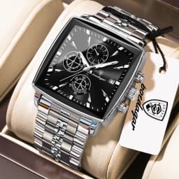 POEDAGAR Fashion Love Wristwatch Chronograph Date Stainless Steel Men Clock For Husband Waterproof Luminous Men's Quartz Watches