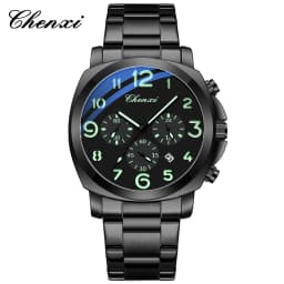 CHENXI Business Luxury Men's Quartz Watch Waterproof Stainless Steel Luminous Display Chronograph Week Date Wristwatch for Men