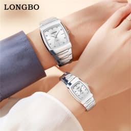 Watches For Couple Watch 2024 Luxury Square Gold Quartz Clock Stainless Steel Waterproof Lady Man's Wristwatch Business Watch