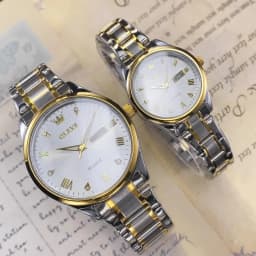 OLEVS 5563 Couple Watches Luxury Original Fashion Brand Waterproof Luminous Quartz Watch Dual Calendar Design For Date Sport