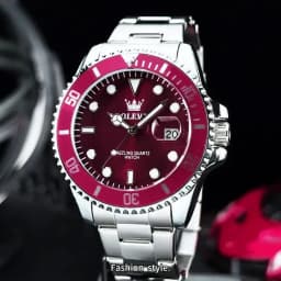 OLEVS Couple Watches Luxury Fashion Stainless Steel Original Quartz Wristwatch for Lover Waterproof Luminous Big Date Gift Box