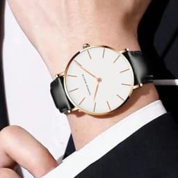 HANNAH MARTIN Quartz Watch 3Pc Wholesale (OEM/ODM) Factory Original 40mm Quartz Fashion Black Leather Unisex Watch Dropshipping