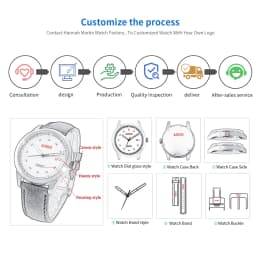 HANNAH MARTIN Quartz Watch 3Pc Wholesale (OEM/ODM) Factory Original 40mm Quartz Fashion Black Leather Unisex Watch Dropshipping