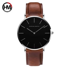 HANNAH MARTIN Quartz Watch 3Pc Wholesale (OEM/ODM) Factory Original 40mm Quartz Fashion Black Leather Unisex Watch Dropshipping