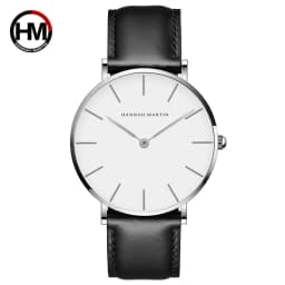 HANNAH MARTIN Quartz Watch 3Pc Wholesale (OEM/ODM) Factory Original 40mm Quartz Fashion Black Leather Unisex Watch Dropshipping