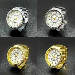 Finger Watches Selling Round Golden Silvery Quartz Men's And Women's Simple Ring Watches