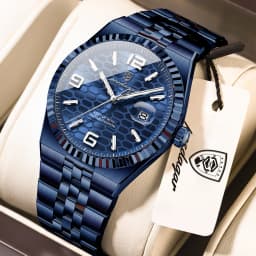 POEDAGAR Casual Top Men Clock Waterproof Luminous Date Luxury Man Watch Stainless Steel Quartz Fashion Men's Watches Couple Gift